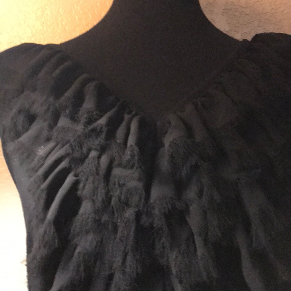 Black Fringed Blouse